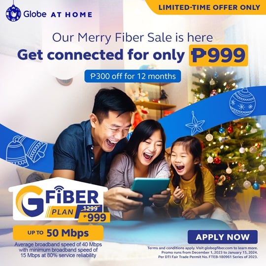 #BringBrightness to your home this holiday season with limited-time offer Globe GFiber Plans