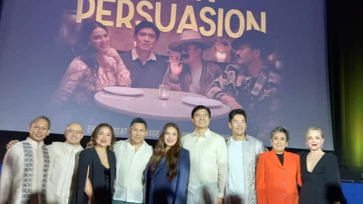 KC Concepcion (center) with ‘Asian Persuasion’ director Jhett Tolentino, screenwriter Mike Ang, co-executive producer Jona Jane Tajonera and actors Dante Basco, Paolo Montalban, Kevin Kreider, Fe delos Reyes and Geneva Carr.