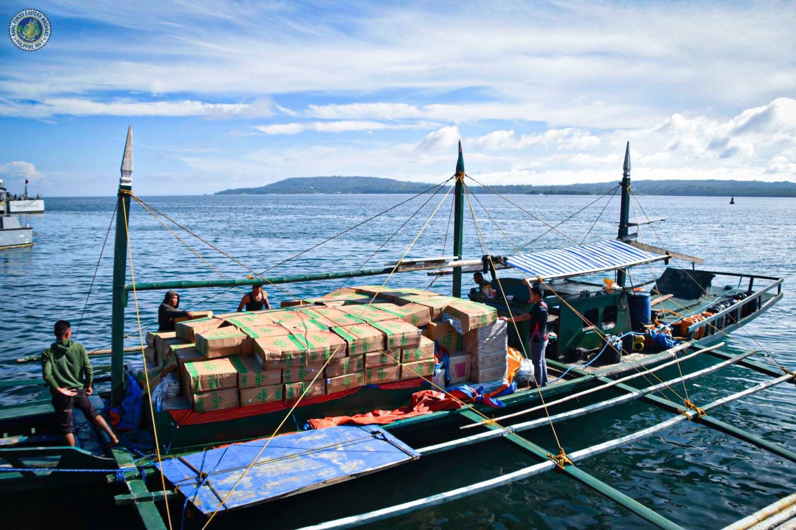 Phl Navy seizes contraband cigars aboard boat off South Cotabato