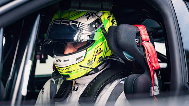PHOTOGRAPHS COURTESY OF PORSCHE PH<br />Porsche development driver Lars Kern bested his own fastest lap record aboard a Porsche Taycan at Nürburgring.