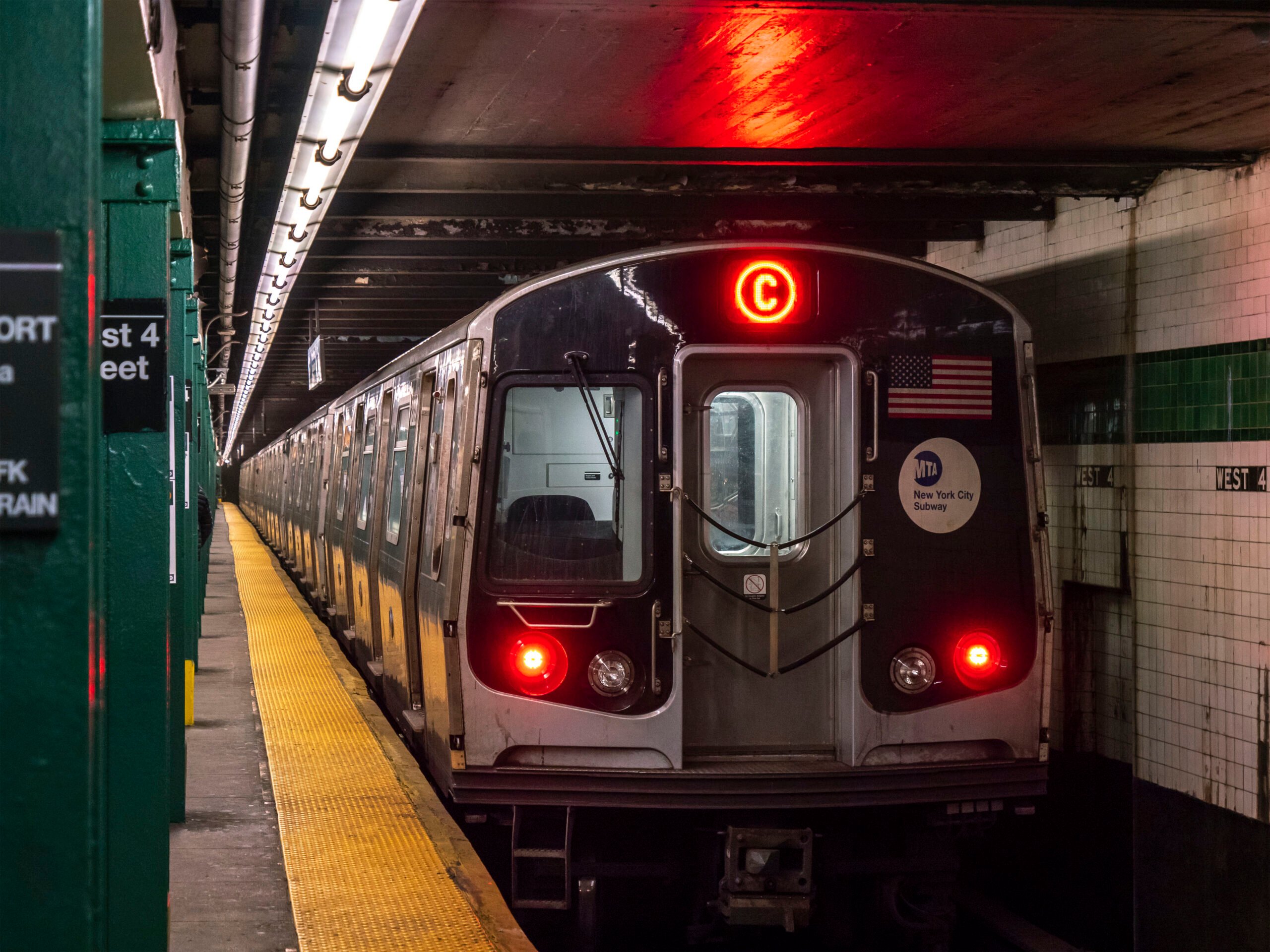 New York subway trains collide