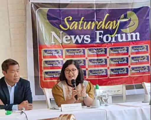 Monalisa Dimalanta, chairperson of the Energy Regulatory Commission at the Staurday News Forum on 6 January 2023. Framegrab from Saturday News Forum | Facebook.