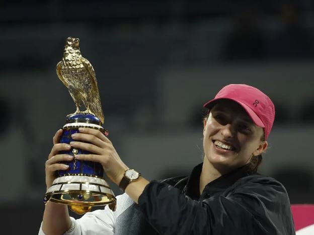 Swiatek rules third straight Qatar Open
