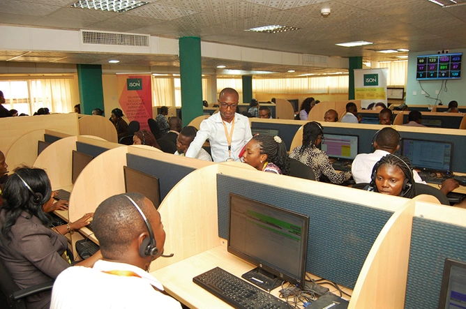 An ISON BPO in Africa. Getting manpower trained for BPOs there is easier compared to training infotech employees.