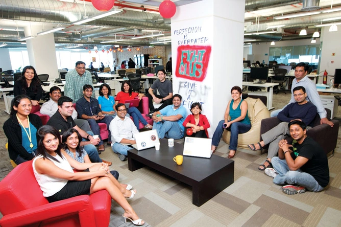 THE OFFICE NETWORK: Part of Kirthiga Reddy’s team in the Hyderabad office.