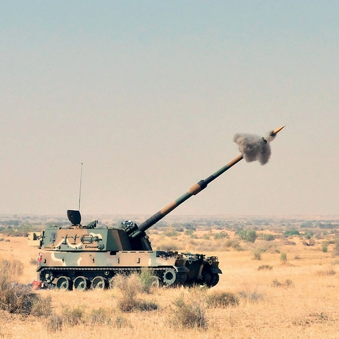 Pinaka multibarrel artillery rocket launch system