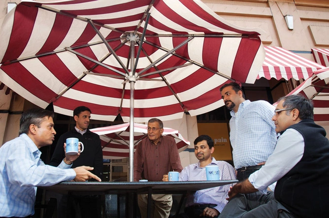 Key hands in Team Nexus: (From left) Sandeep Singhal, Anup Gupta, Naren Gupta, <br />
Jishnu Bhattacharjee, Sameer Brij Verma, and Suvir Sujan