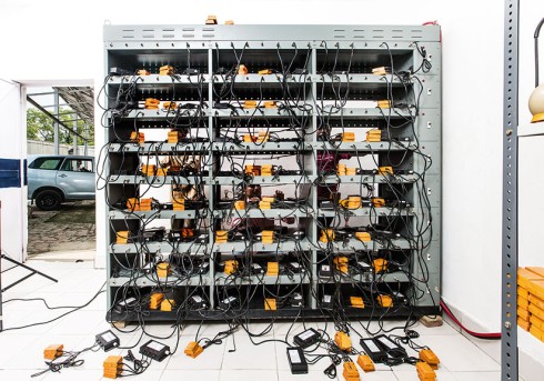 The backend of a solar power plant.
