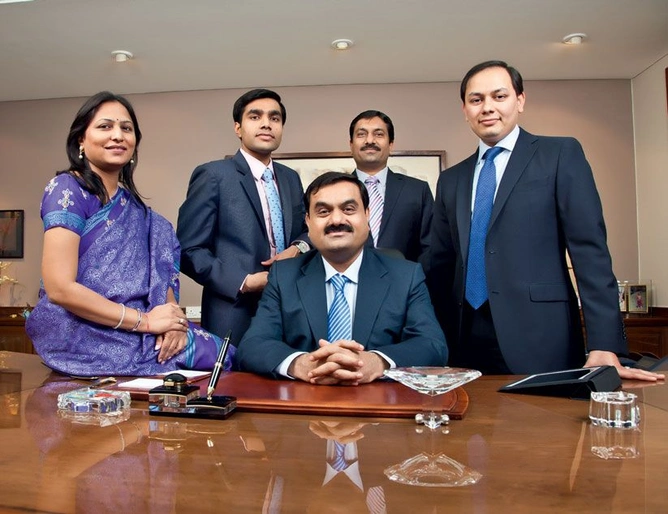 Left to Right: Priti Adani, CSR head, Adani Group; Karan Adani, Gautam and Priti’s son; Gautam Adani (seated); Rajesh Adani, director, Adani Group; and Pranav Adani, director, agro, Adani Enterprises