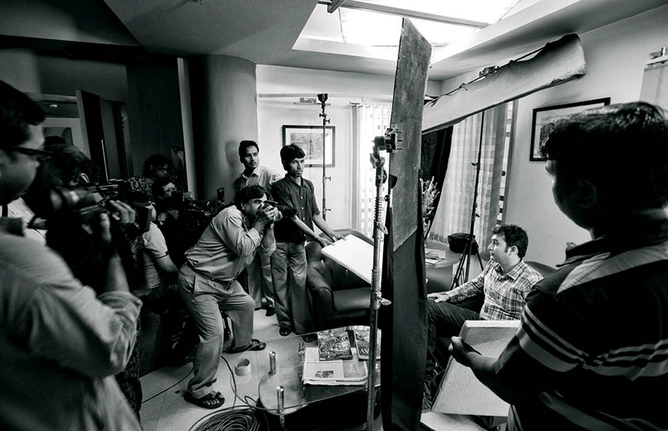 Over time, Tollywood became not only the state’s biggest cultural landmark, but also one of its most secular employers. (Here, the shoot of an upcoming film, Prime Time, at Kolkata’s Shree Narayan Studios.)