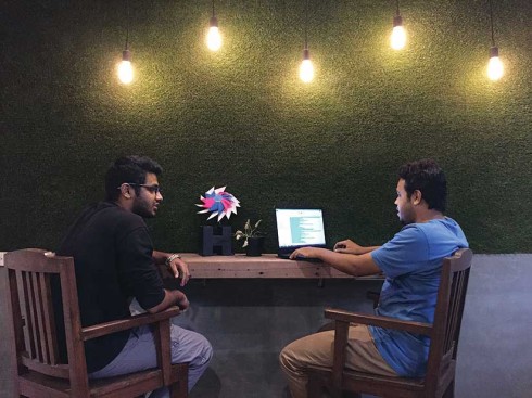 Brainstorming: Entrepreneurs testing a new concept at SparkNext in Mumbai 