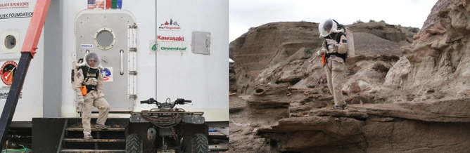 Mohanty at the Mars Desert Research Station (Courtesy of 2006 Mars Desert Research Station crew.)