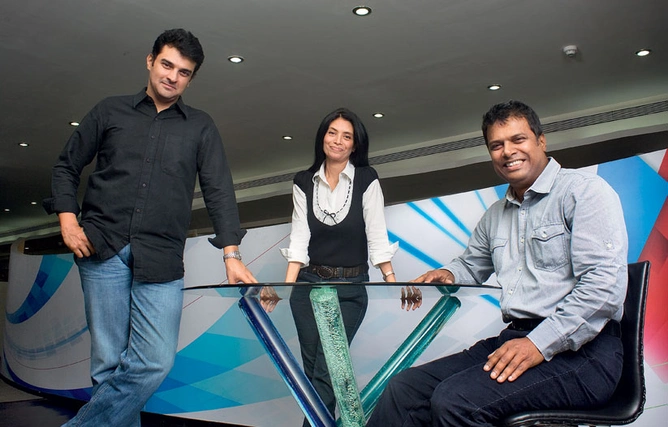 SCREWVALA'S TROIKA: (From left) Siddharth Roy Kapur, Zarina Mehta, and M.K. Anand