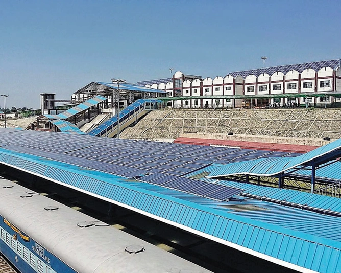 SOLAR POWER: One of the ways the Railways can <br />
save money is by opting for solar power.