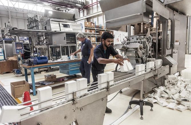  The making of a box at TetraPak’s Chakan factory ; Photo by Narendra Bisht