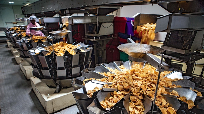 Prataap Snacks’ factory in Indore.