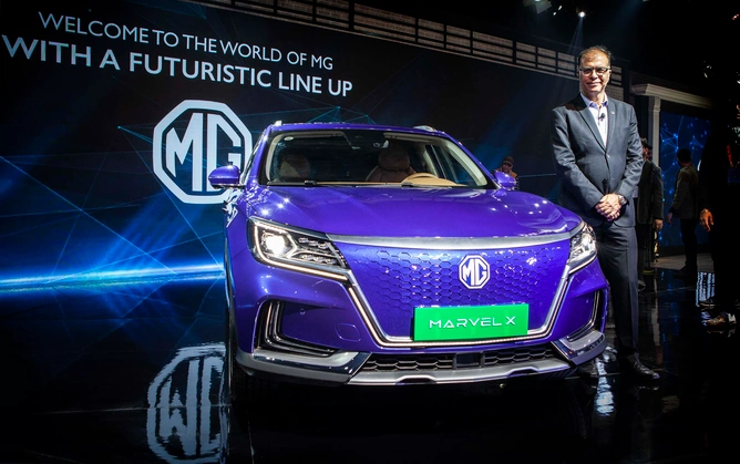 MG Motor’s Marvel X. It has a range of 380 km per charge and do 100 km per hour in 3.1 seconds.