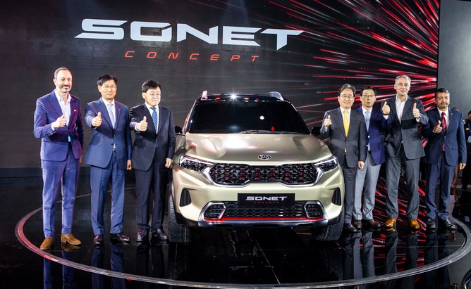 Kia Sonet, a compact SUV, whose production is expected to begin later this year.