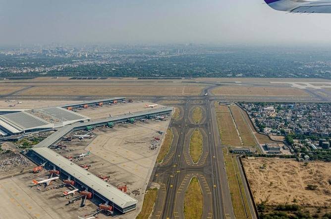 The Delhi airport has three runways, with the third one being added only in 2008.