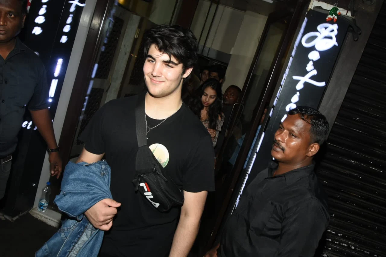 Ibrahim Khan, Aarav Bhatia and Arhaan Khan snapped at Bastian in Bandra.