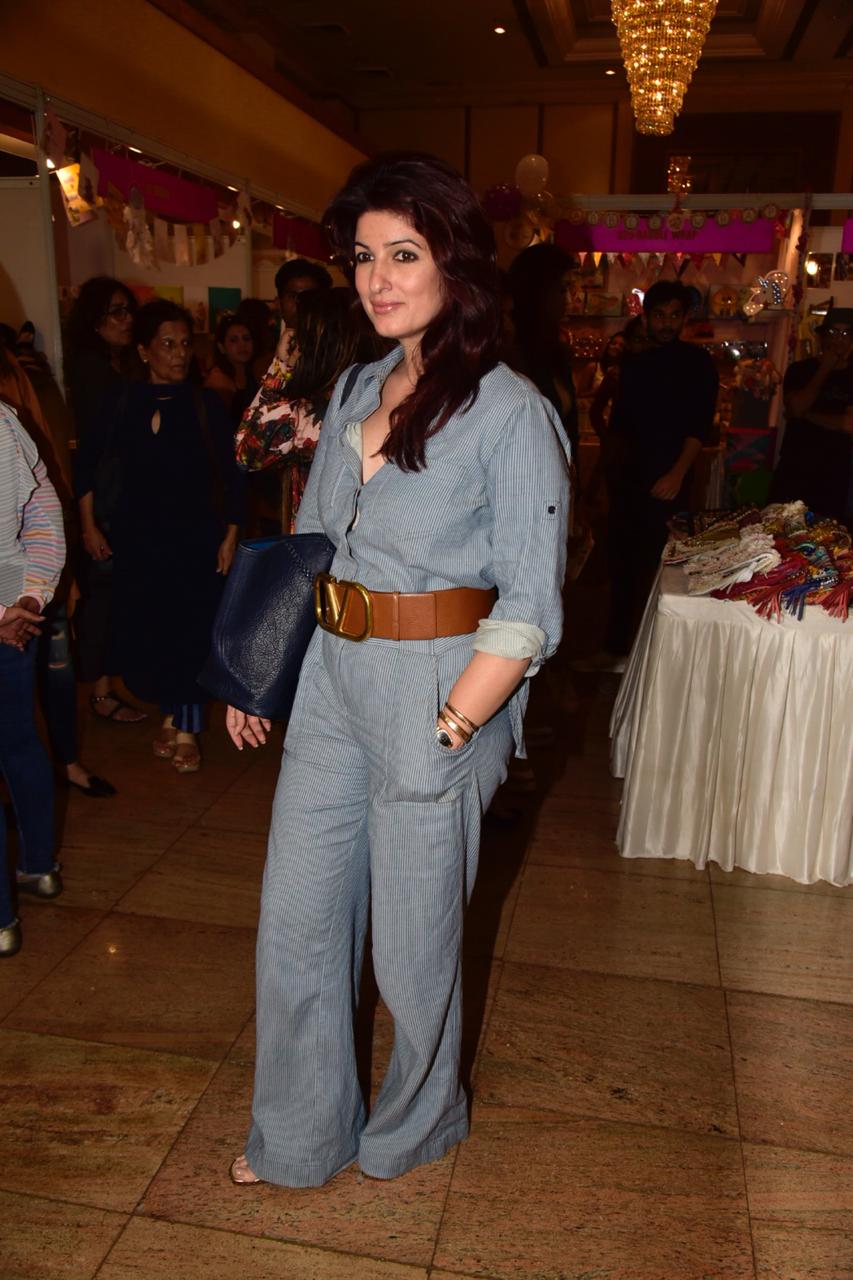 Twinkle Khanna clicked at an event in the Mumbai as she donned a Navy blue jumpsuit.