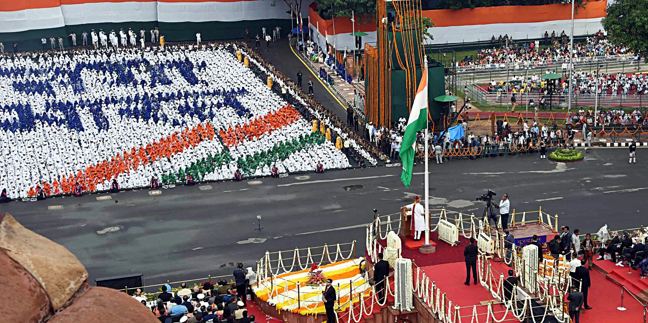 Prime Minister Narendra Modi addressing the Nation on the occasion of 73rd Independence Day from the ramparts of Red Fort, in New Delhi