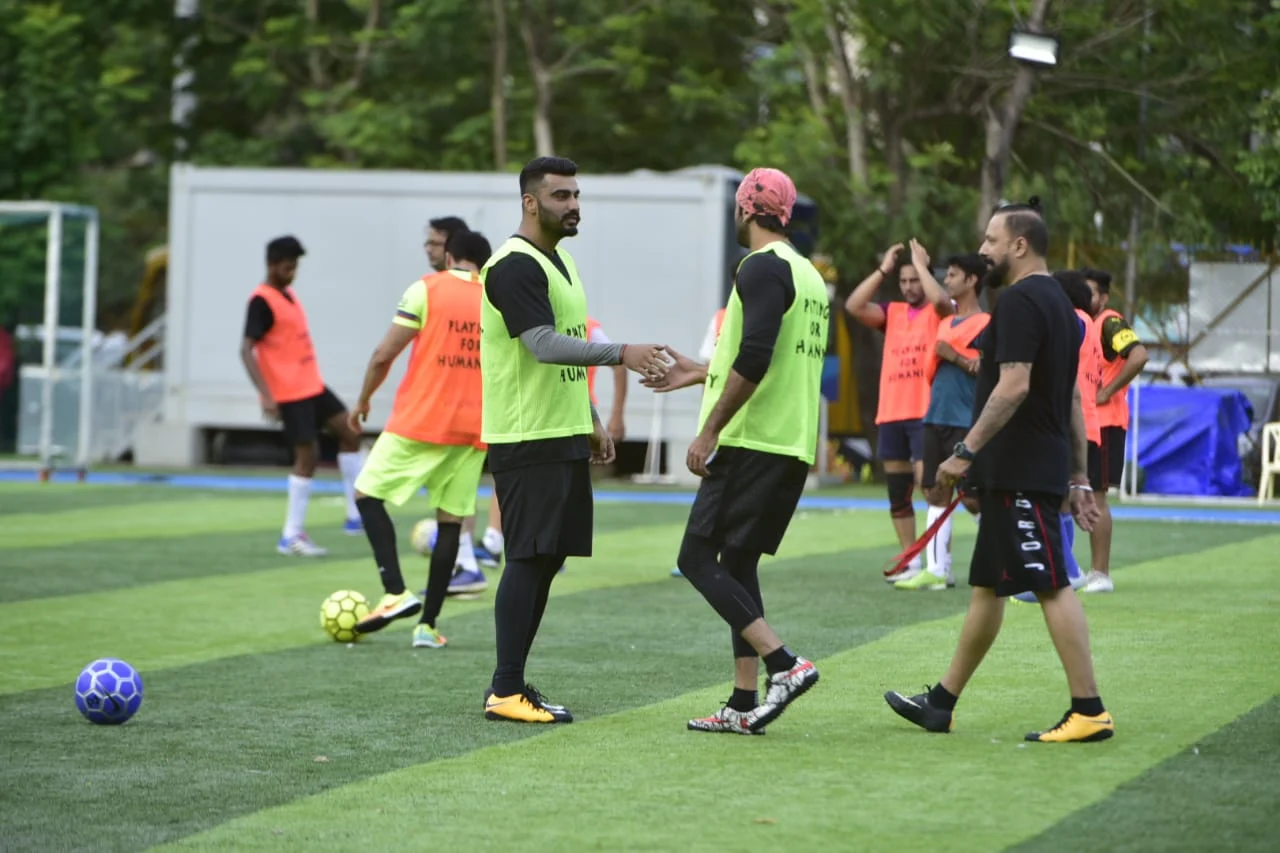 Arjun Kapoor, Abhishek Bachchan, and Ranbir Kapoor sweat it out on football field