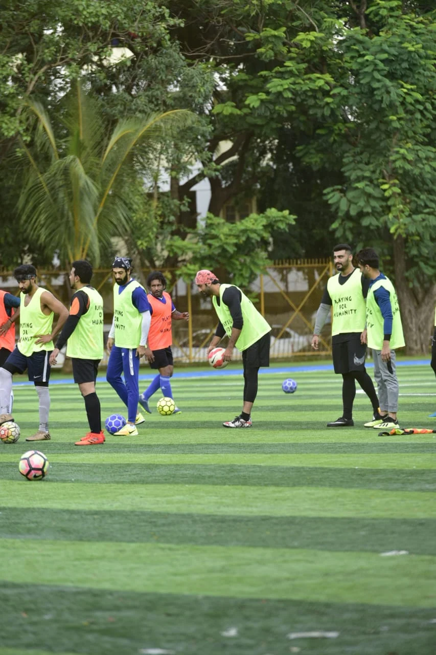 Arjun Kapoor, Abhishek Bachchan, and Ranbir Kapoor sweat it out on football field