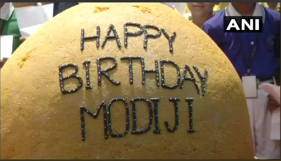 568-kg ladoo on 68th birthday of PM Modi.