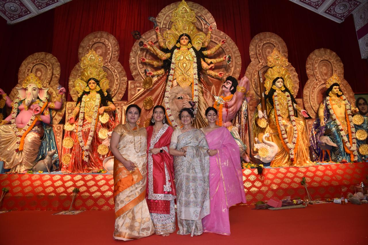 In Pics: Kajol spotted at Durga Puja with mom Tanuja, and sister Tanishaa Mukerji