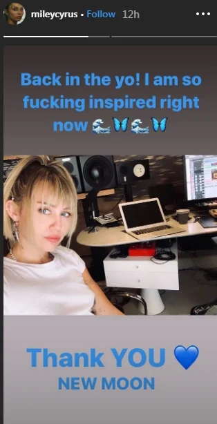 Miley Cyrus back in studio feeling 'inspired' post breakup from Kaitlyn Carter