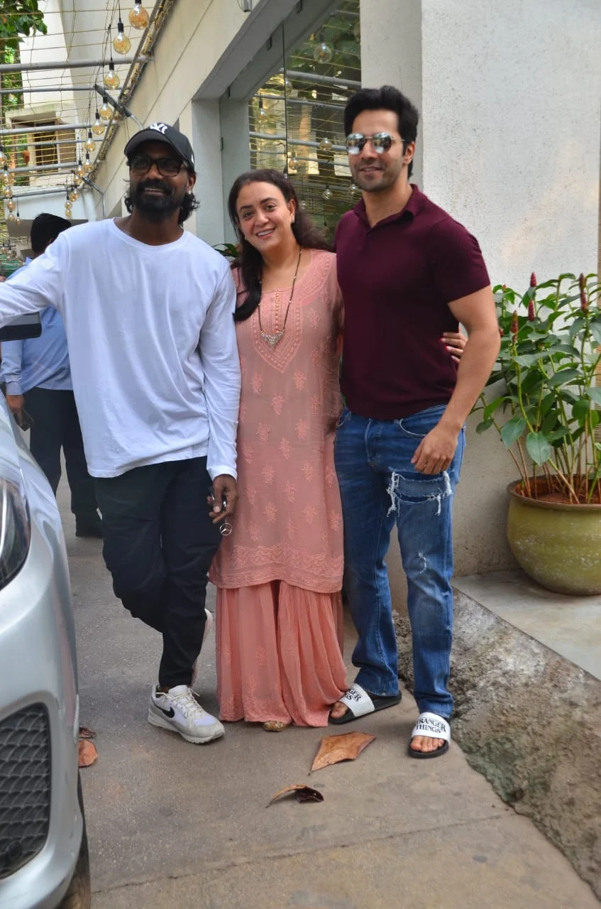 Varun Dhawan and Ananya Panday snap at dubbing studio in Juhu