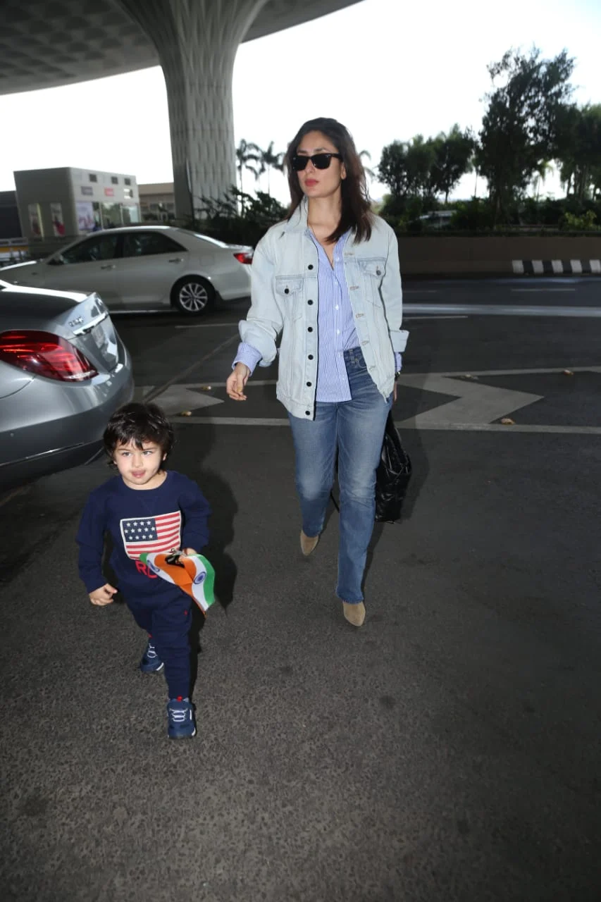 Kareena Kapoor Khan and Taimur Ali Khan at Mumbai airport
