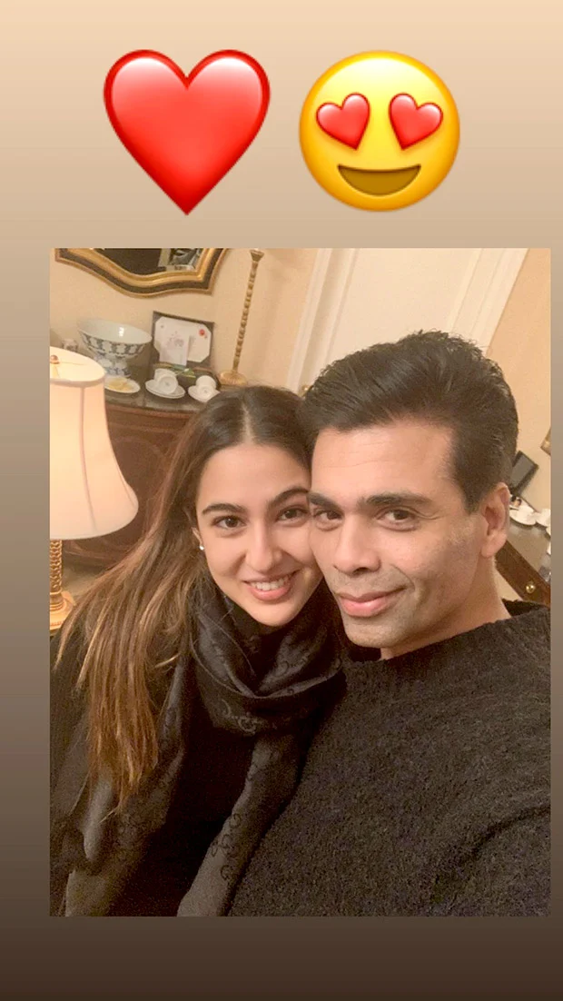Sara Ali Khan and Karan Johar's beaming selfie in NY will take away your Monday blues