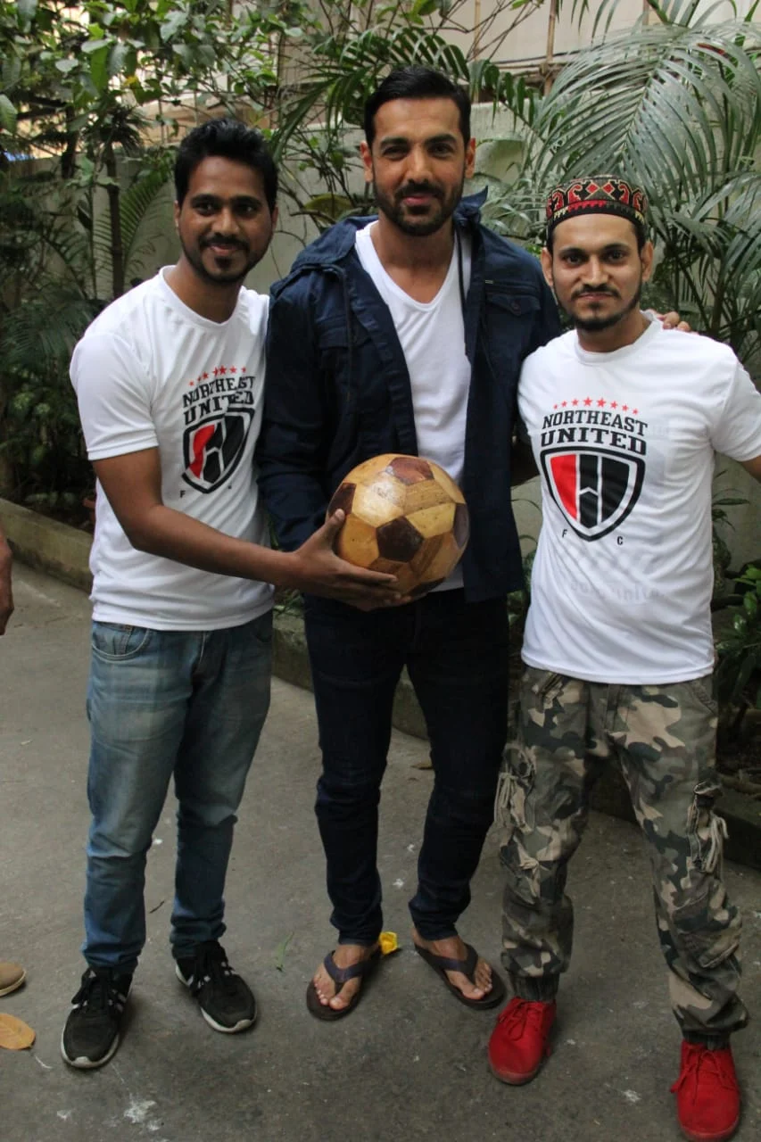 John Abraham celebrating his birthday with fans