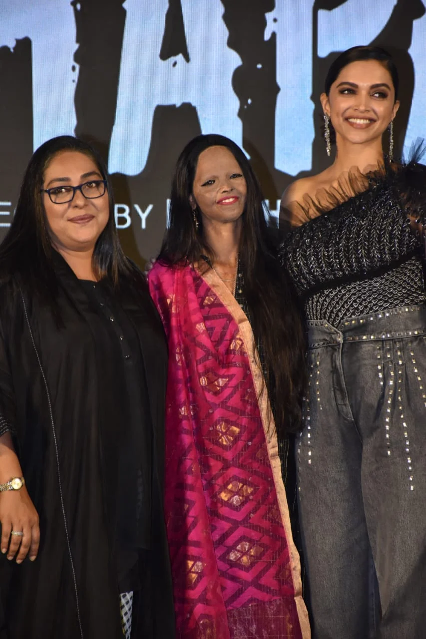 Deepika Padukone, Laxmi Agarwal and Meghna Gulzar at the song launch