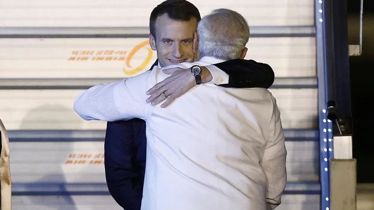 French President Emmanuel Macron and PM Narendra Modi