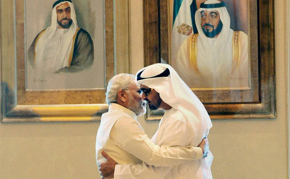 Prime Minister Narendra Modi with Sheikh Mohammed bin Zayed Al Nahyan in Abu Dhabi in 2015