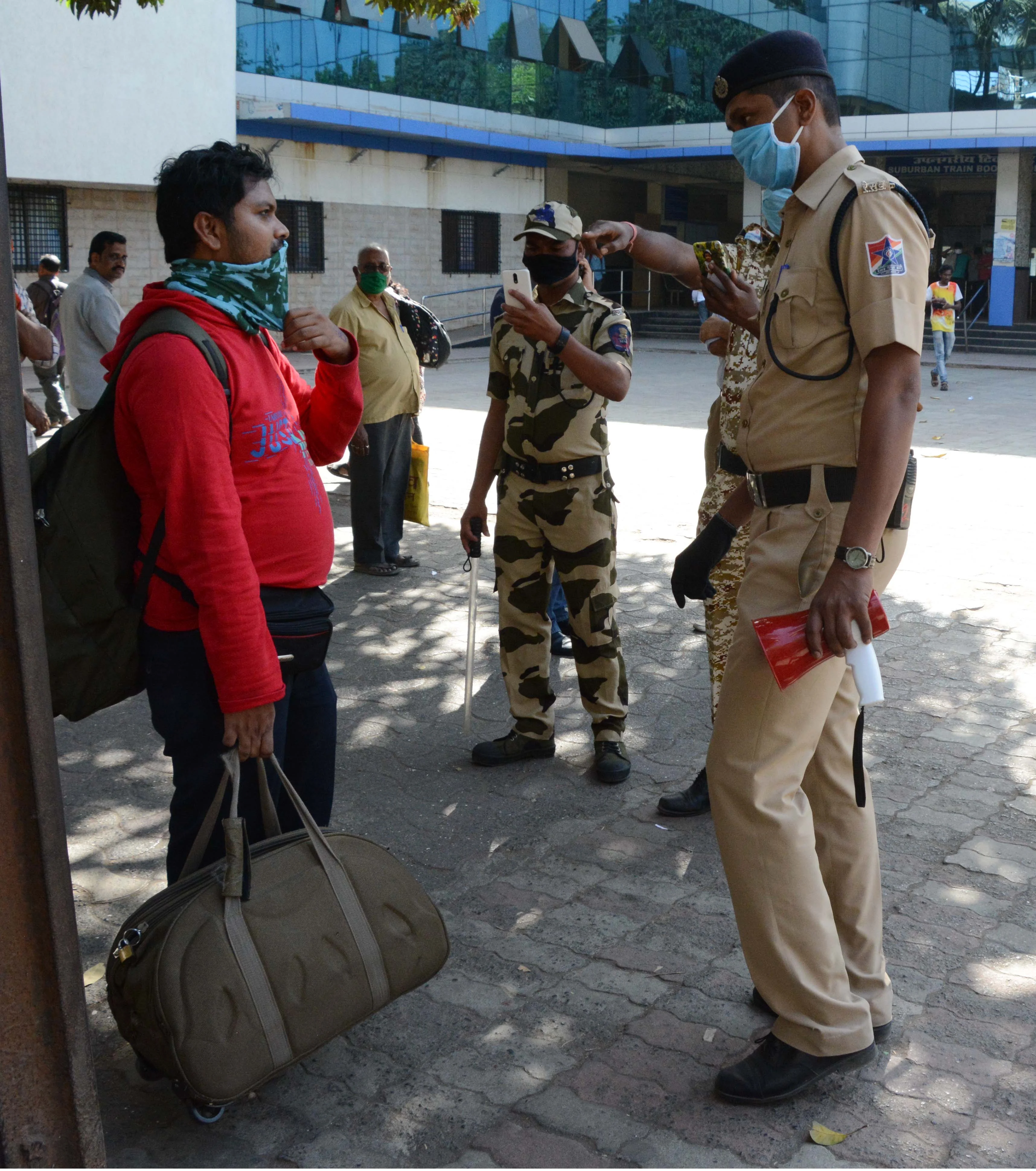Police checking commuters at Andheri Station