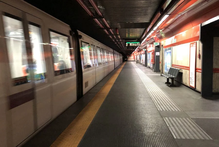 A subway station is seen in Rome, Italy, on March 18, 2020.