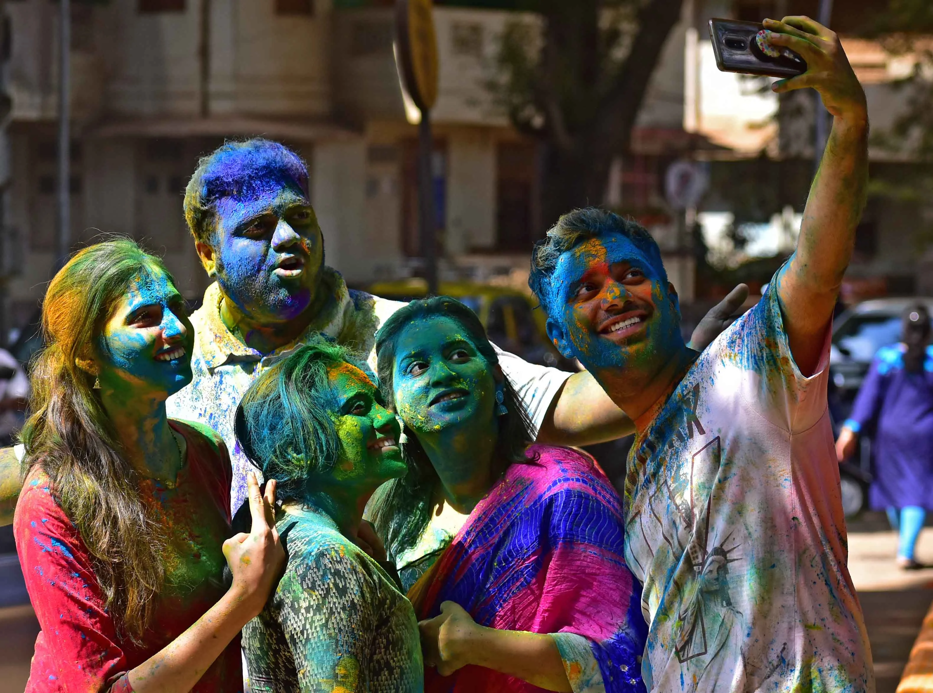 Holi celebration at Shivaji Park in Mumbai