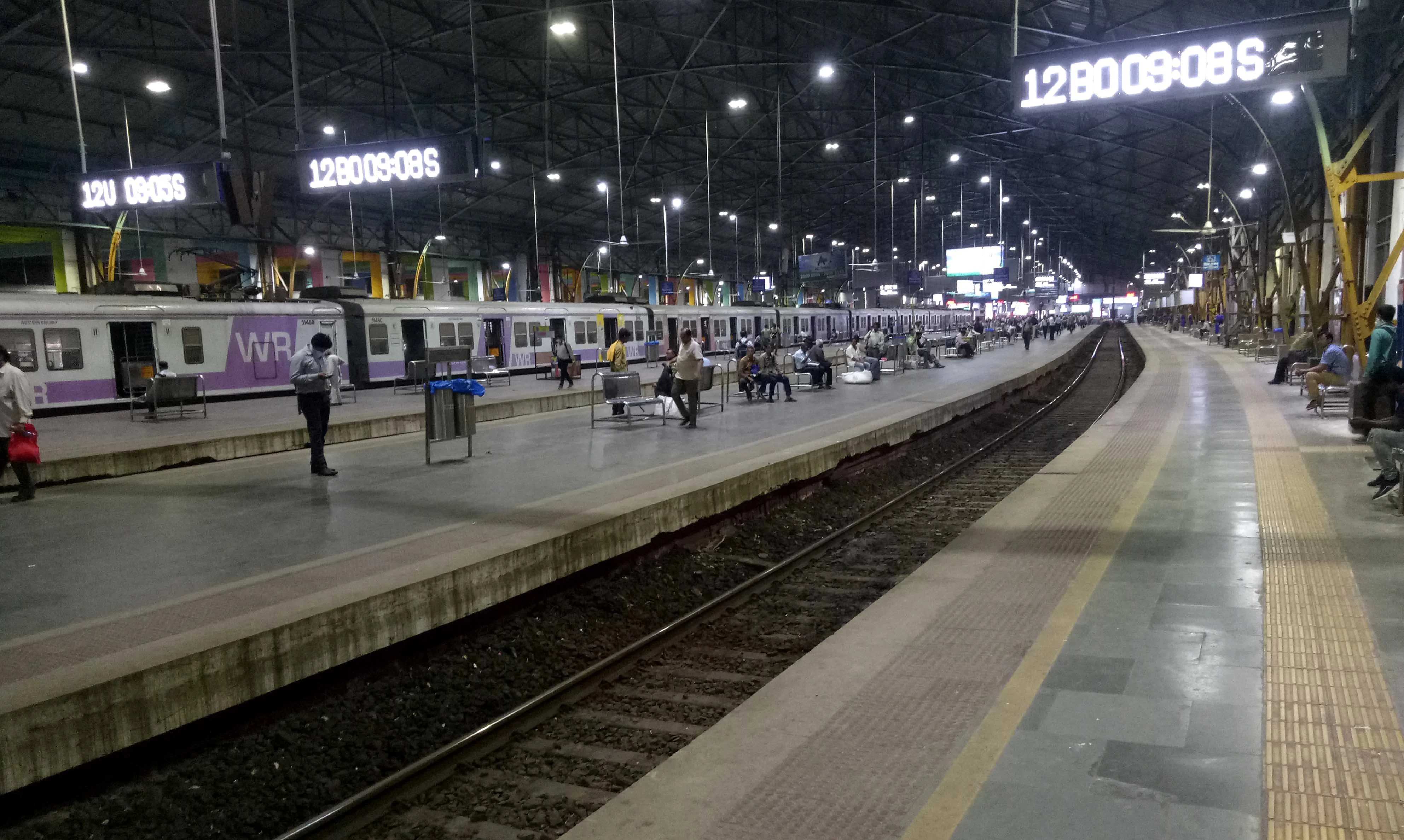 A rare scene at Mumbai's Churchgate Railway station at 8pm there is very less crowd.