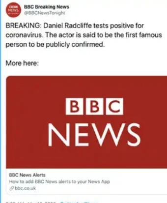 Daniel Radcliffe denies suffering from coronavirus after fake tweet goes viral