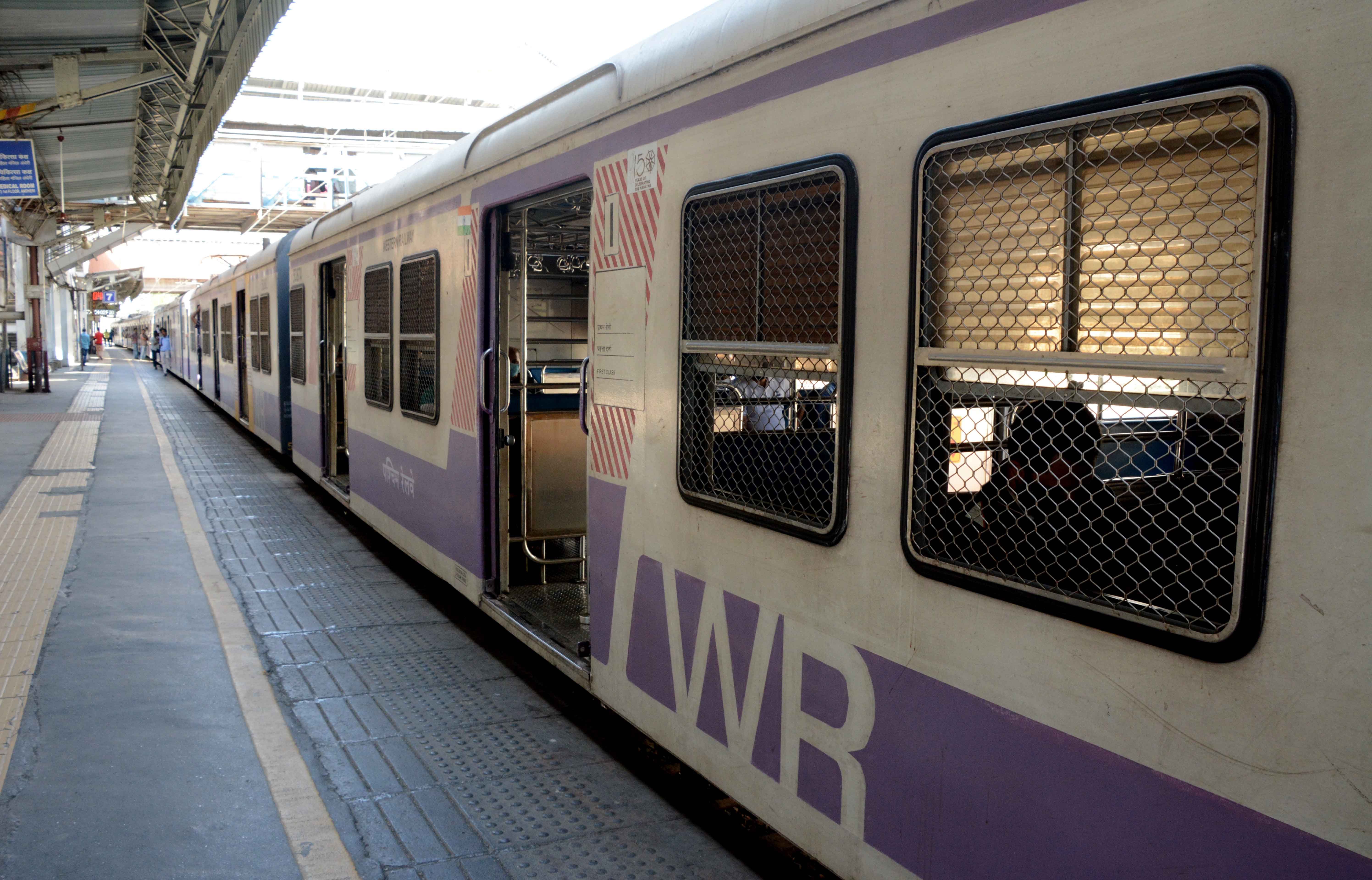 Local train stations that would otherwise be crowded remained empty on Saturday. This particular photo is from Andheri station.