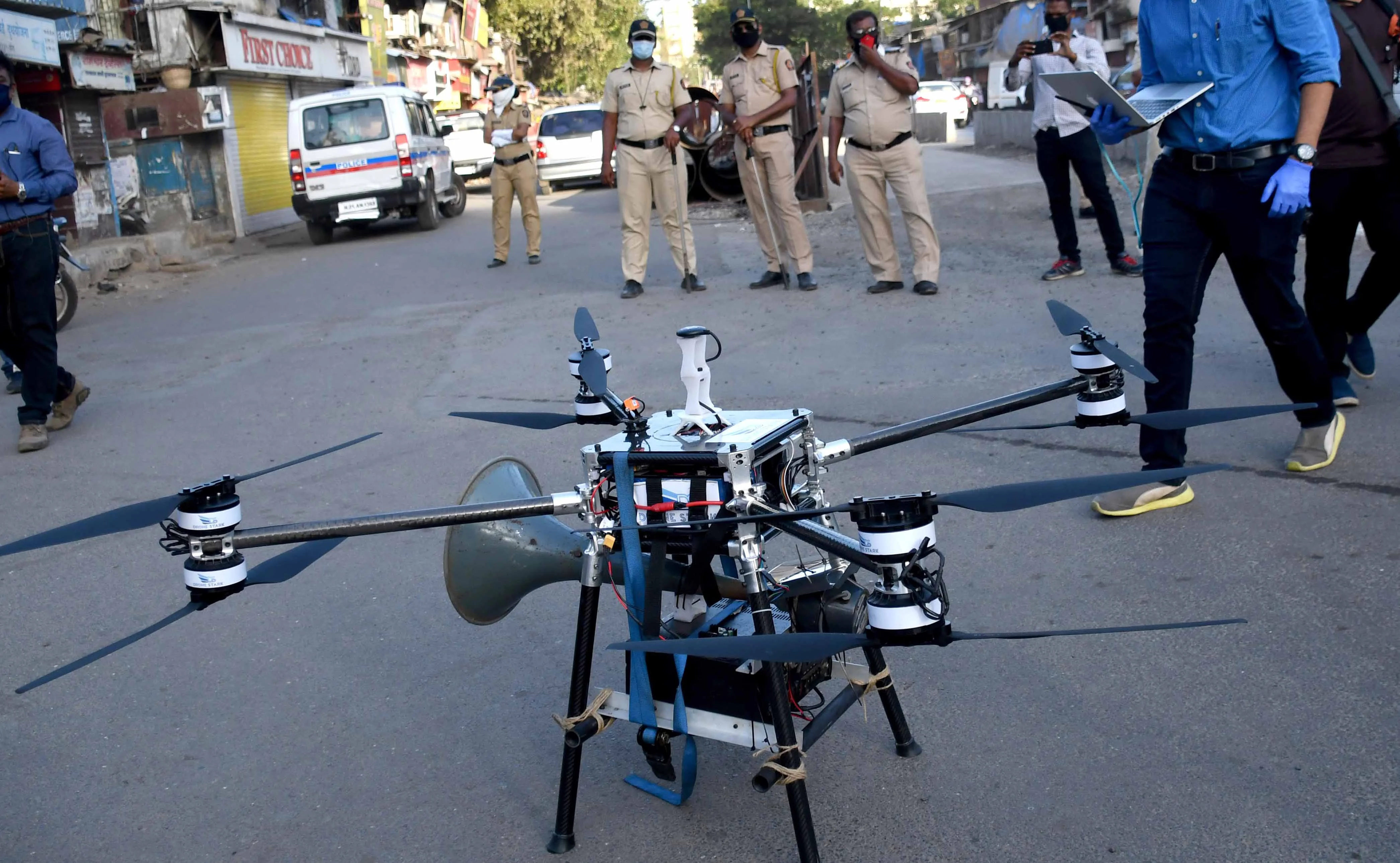 Coronavirus in Mumbai: BMC uses warning drones to check lockdown violations in COVID-19 hotspot Dharavi, view pics