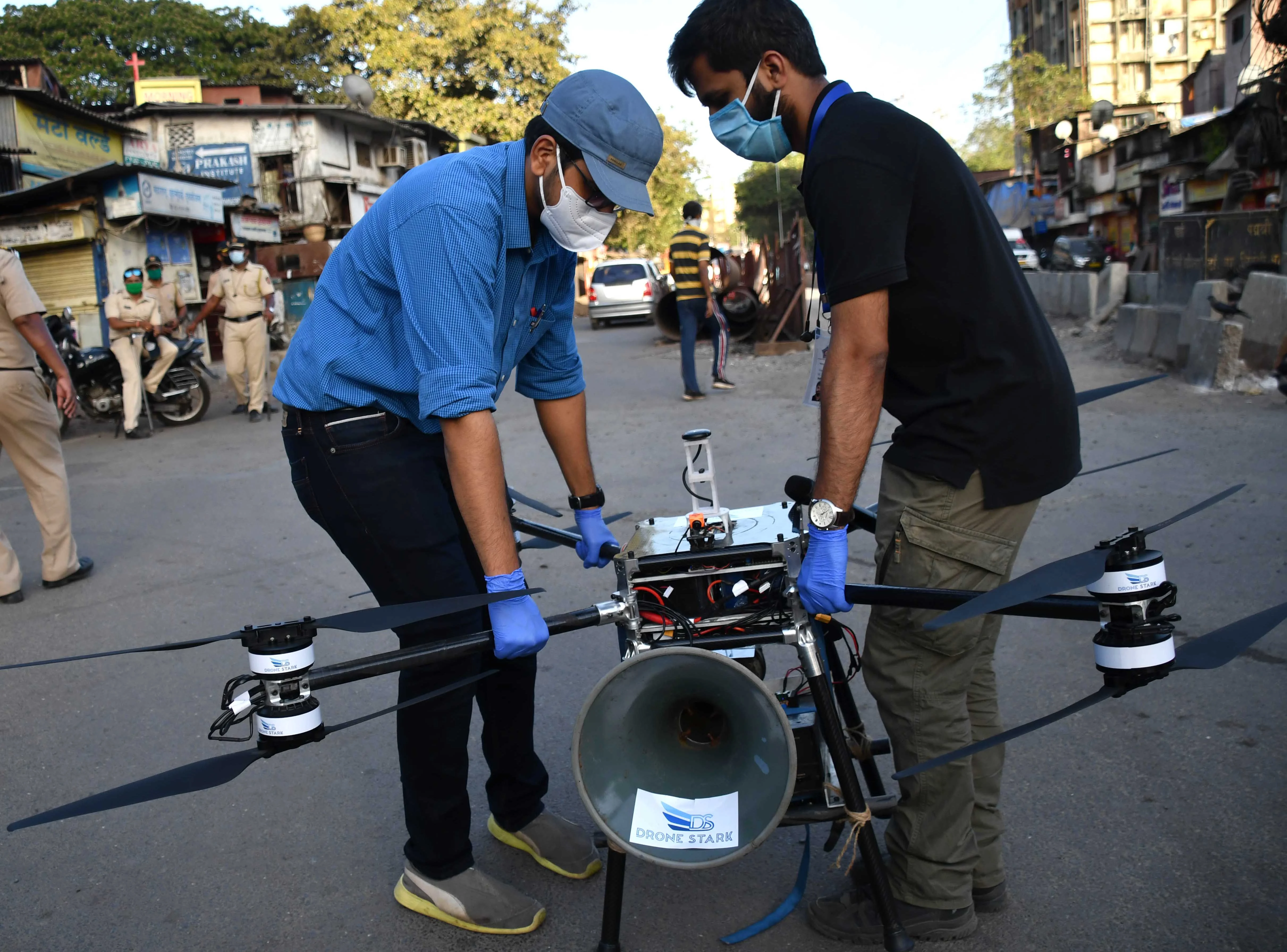 Coronavirus in Mumbai: BMC uses warning drones to check lockdown violations in COVID-19 hotspot Dharavi, view pics