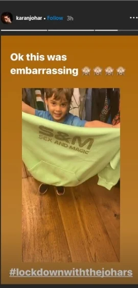 Karan Johar 'embarrassing' moment on camera: Son Yash flashes his 'Sex and Magic' hoodie