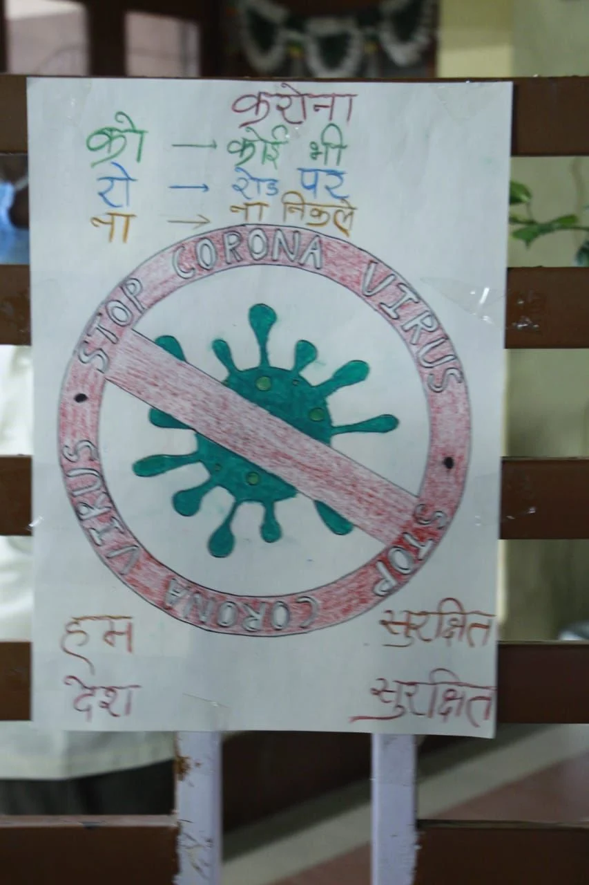 Coronavirus in Indore: Kids put up virus awareness posters