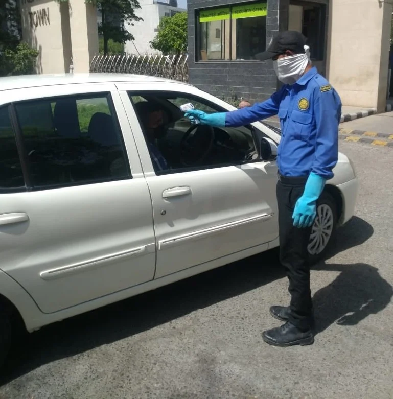 Every passerby being tested at the main entrance of the township.