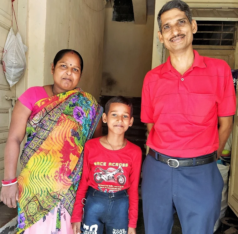 UP Migrant family: Subedar Pandey with wife Tara and Son Rishab